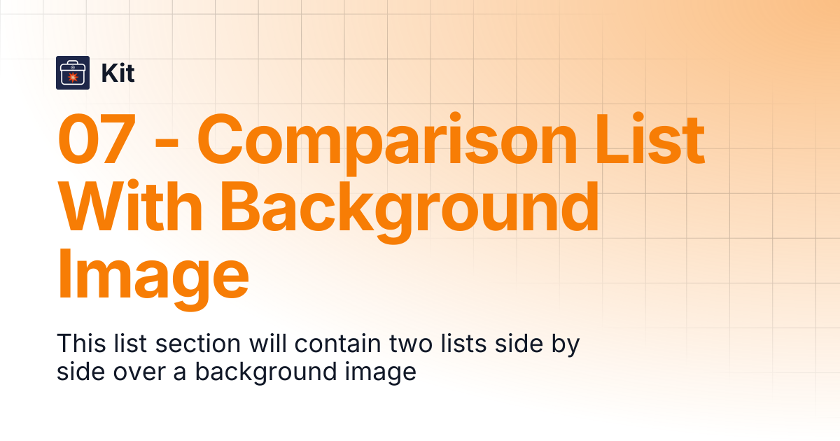 07 - Comparison List With Background Image | Kit